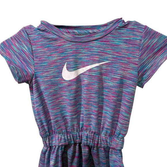 Nike Girls Multicolor Striped Athletic Dress With Elastic Waistband 4T - Picture 2 of 4